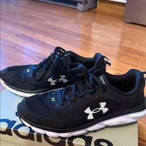 Under Armour Black and White Running Shoes